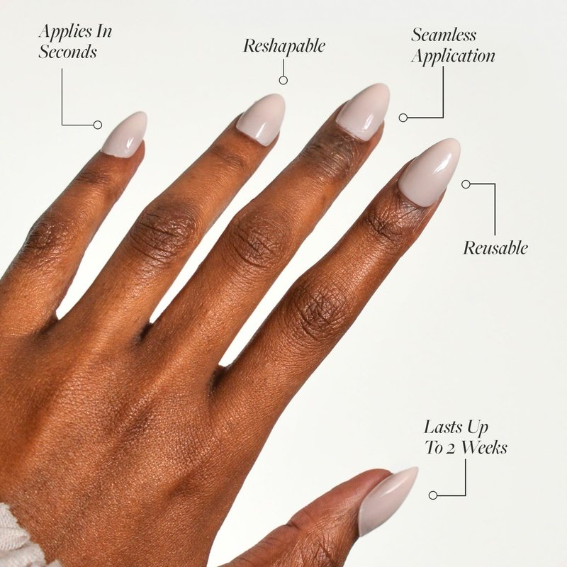Glamnetic Press On Nails - Ballet Pink | Solid Opaque Light Blush Pink Short Almond Fake Nails, Salon Quality | 15 Sizes - 30 Nail Kit with Glue