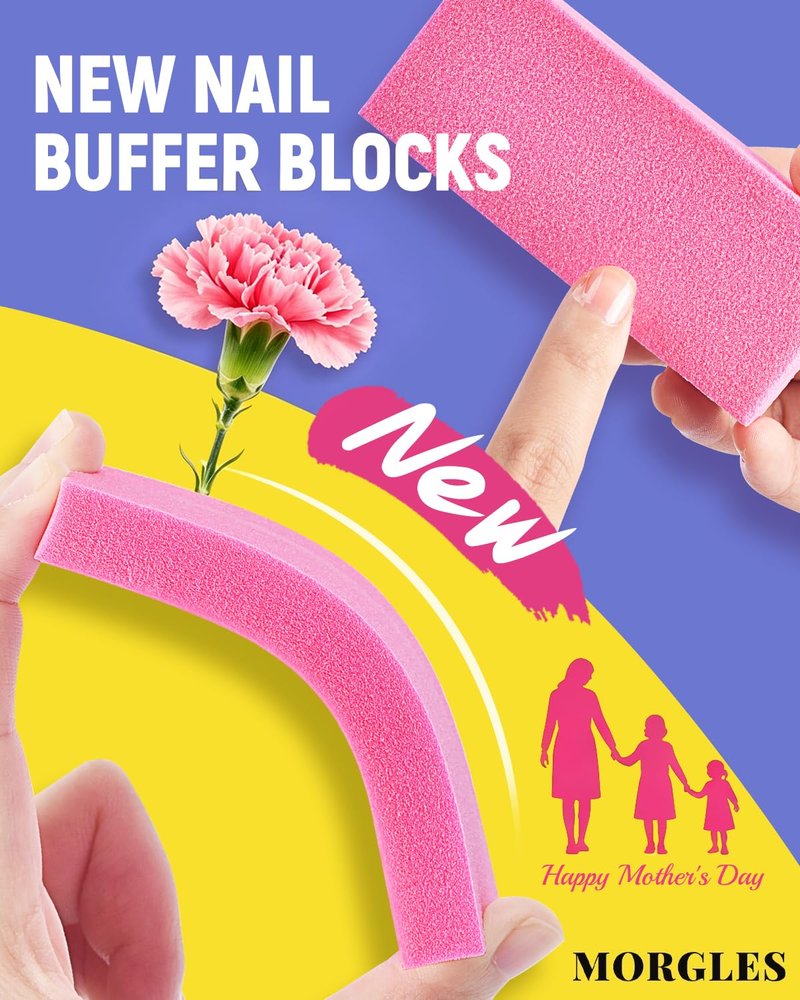 MORGLES Nail File and Buffer Blocks with Nail Care Kit, 13 Pcs Manicure Kit for Women with Milk and Honey Cuticle Oil and Cuticle Trimmer Set