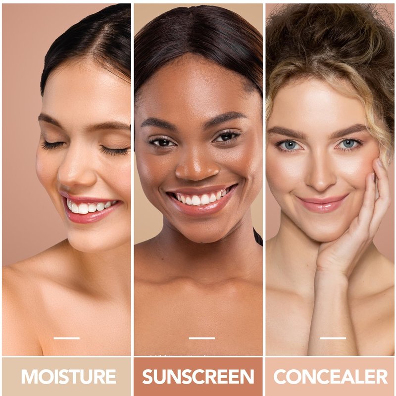 Color Changing Foundation,Foundation 4 in 1-Medium Spectrum Cosmetics Foundation Liquid with SPF 50+, Concealer Cosmetic Lightweight Makeup, Longwearing & Waterproof for Makeup Medium (1 pack)