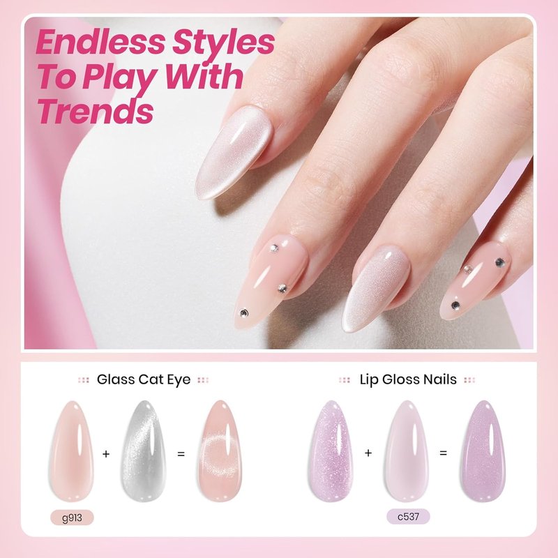 Beetles Soft Tint Nude Gel Nail Polish Set - 20 Colors, Sheer & Glossy Finish | 23PCS for French Nail Art