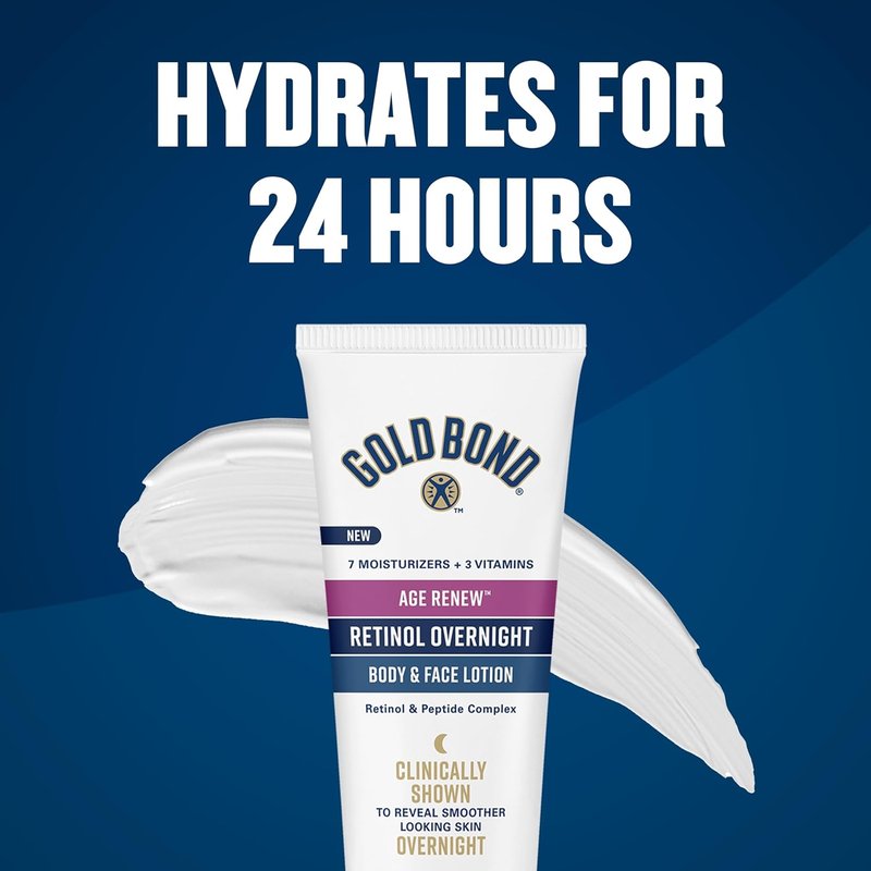 Gold Bond Retinol Overnight Body & Face Lotion - Peptide Complex, 7 oz | Anti-Aging Moisturizer