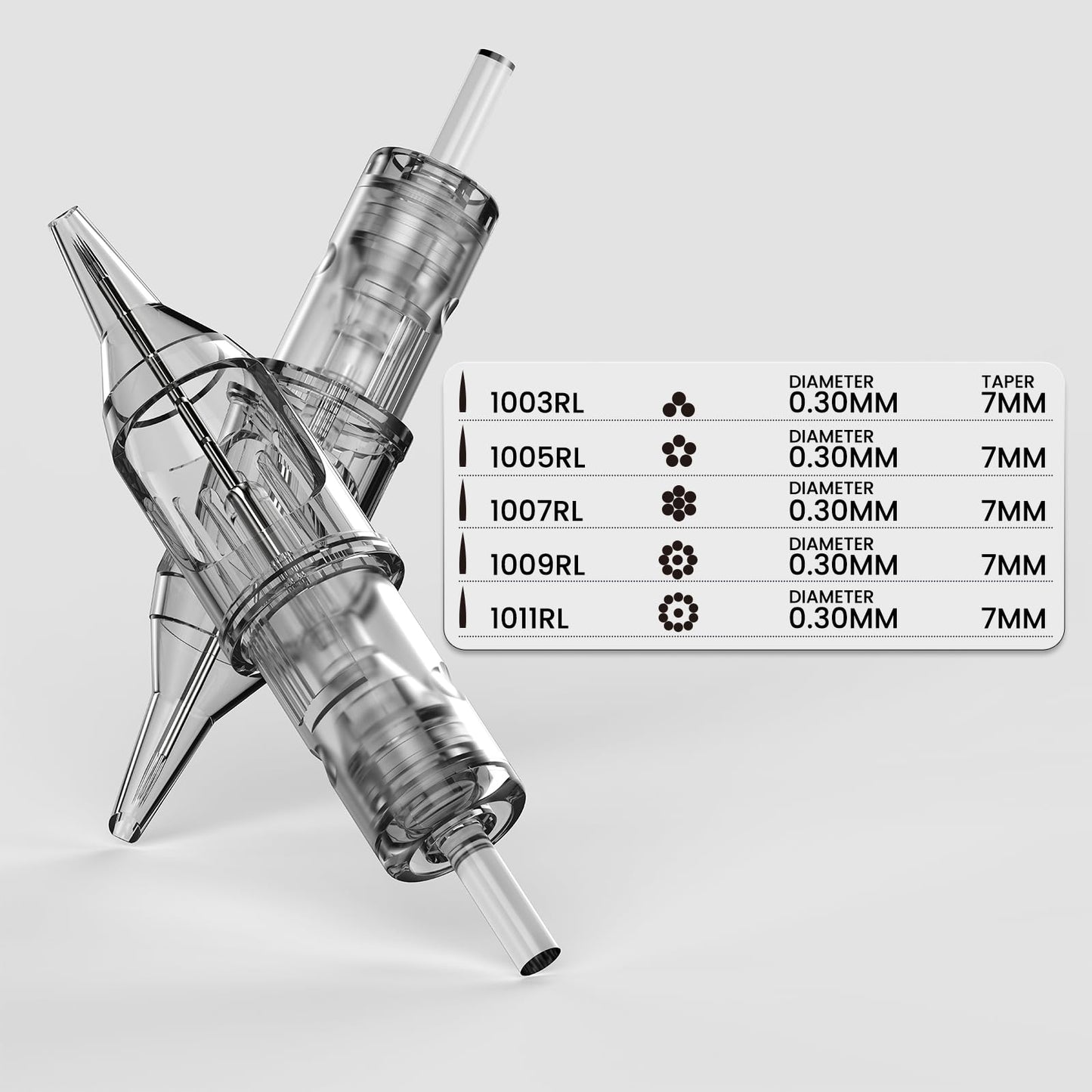 Wormhole Tattoo Cartridge Needles 50pcs Assorted Tattoo Needle Cartridges Round Liner Mixed 3RL 5RL 7RL 9RL 11RL (50pcs #10 Standard RL)