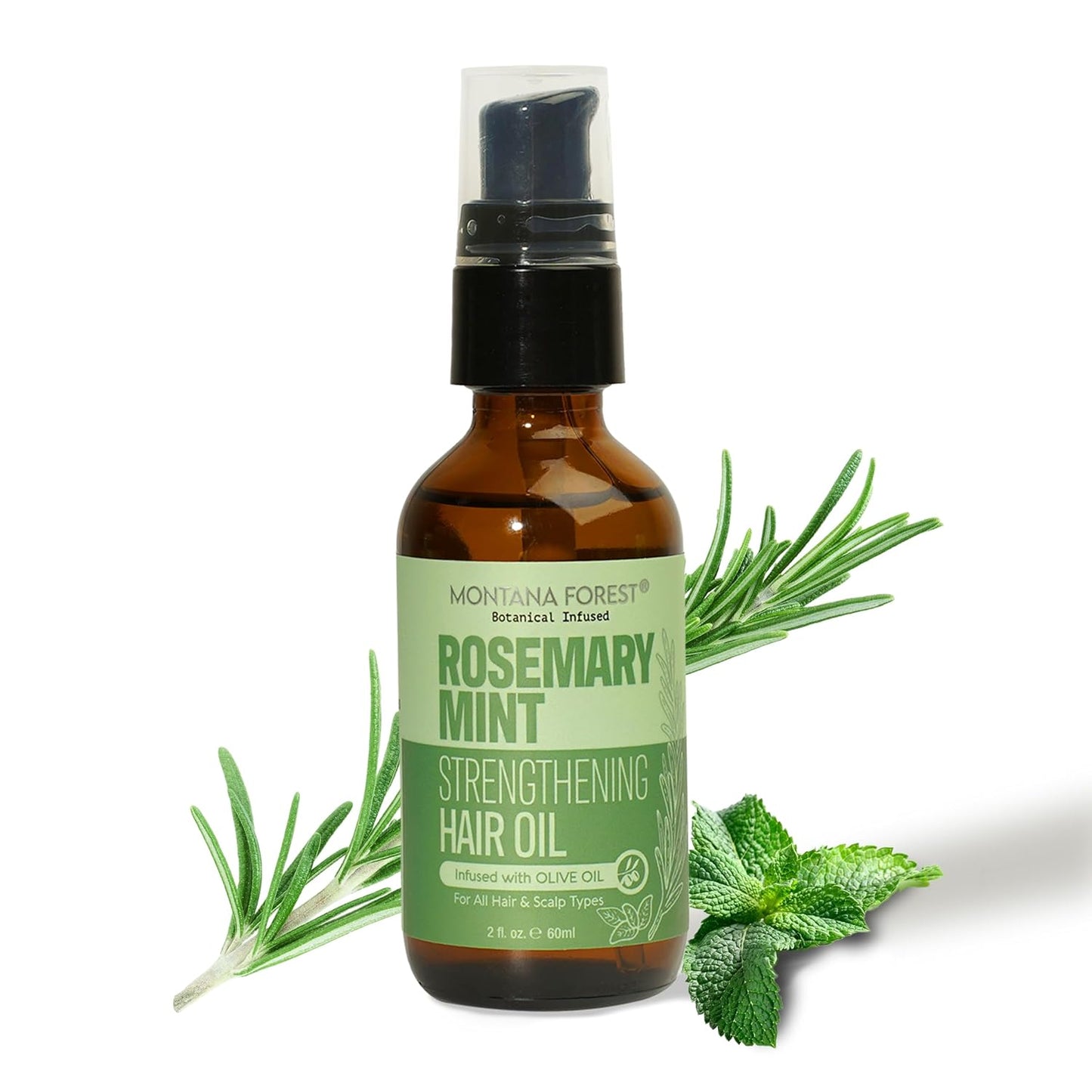 Skiennix Rosemary Mint Hair Oil - 2 Fl Oz | Biotin & Olive Oil Infused for Growth & Shine