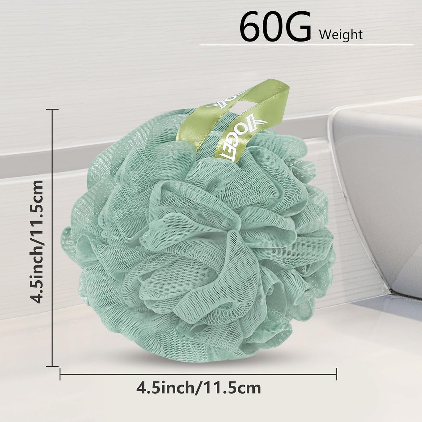 Yoget Shower Loofah Sponges - 4 Pack Exfoliating Bath Sponges for Cleansing & Soothing Skin
