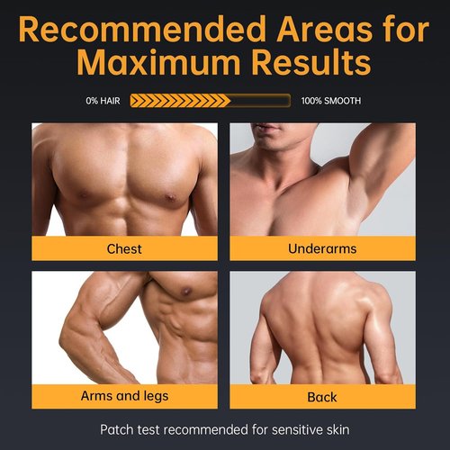 Men's Hair Removal Cream - Painless Depilatory Gel for All Skin Types, 3.38 FL OZ