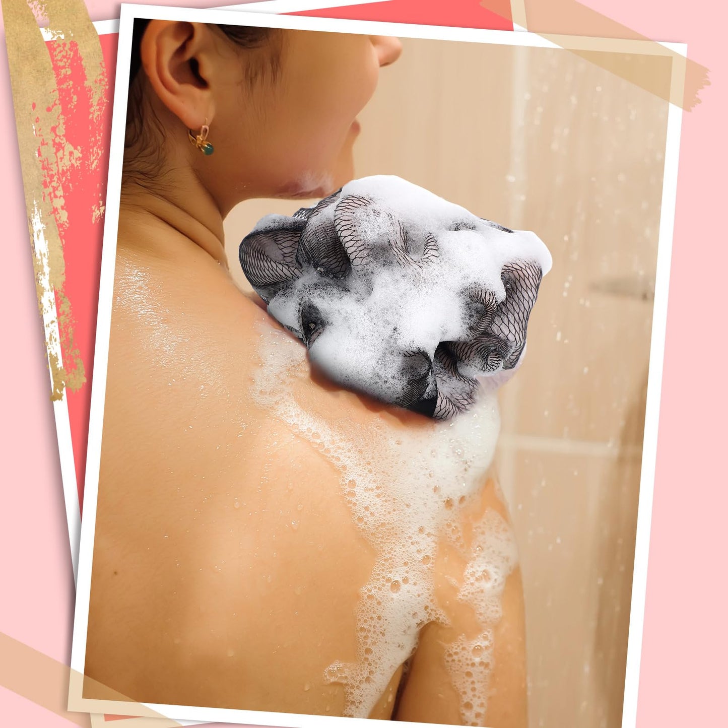 Funnymoom 12 Pcs Travel Size Loofah Individually Wrapped, Small Shower Puff Bath Sponge Pouf Ball Bulk Mesh Bath Puff Mini Loofah Sponge with Case Bulk for Shower Care (25g,Fantasy)