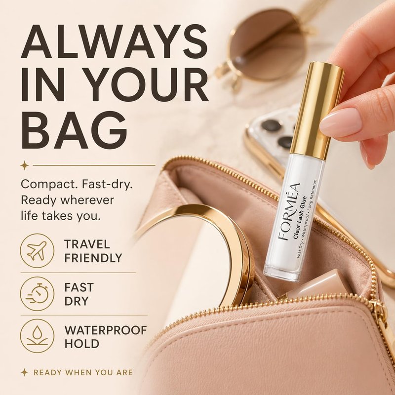 Clear Lash Glue - Fast-Drying Waterproof Eyelash Extension Adhesive | Strong Hold for False Lashes