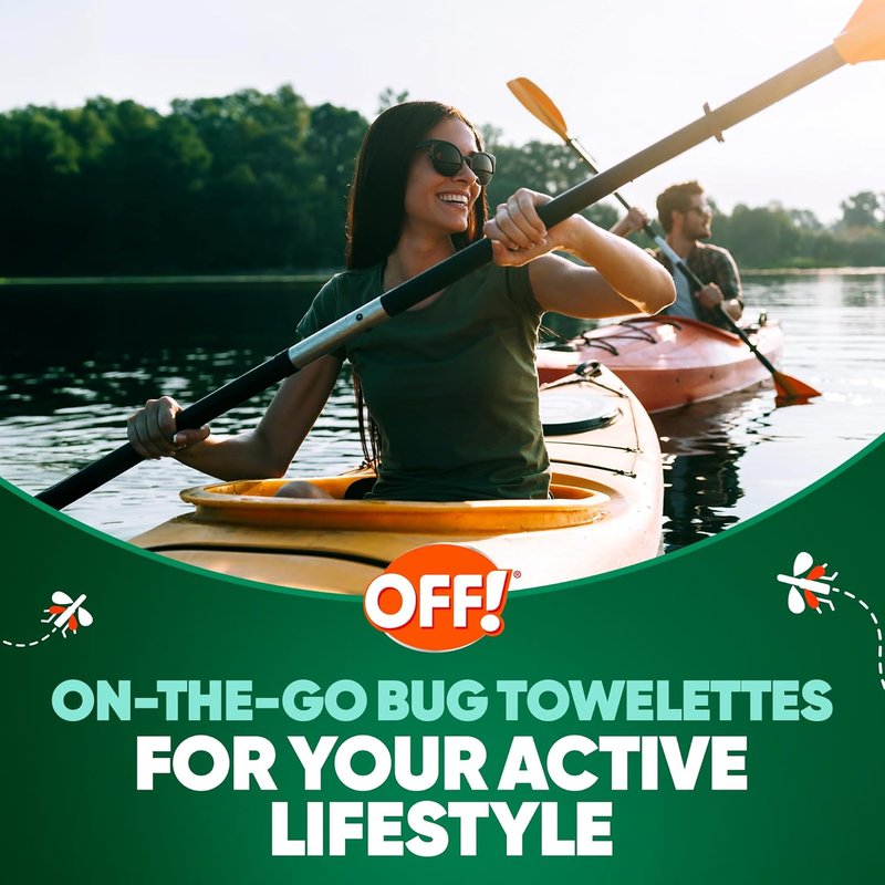OFF! Deep Woods Mosquito Repellent Wipes - Long-Lasting Protection | 12 Individually Wrapped Wipes
