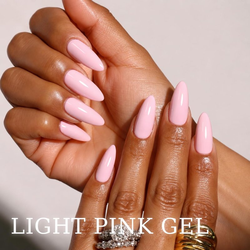 AZUREBEAUTY Gel Nail Polish - Light Pink Cream, High Gloss Opaque 18ML | Soak Off UV/LED for Manicure & Nail Art