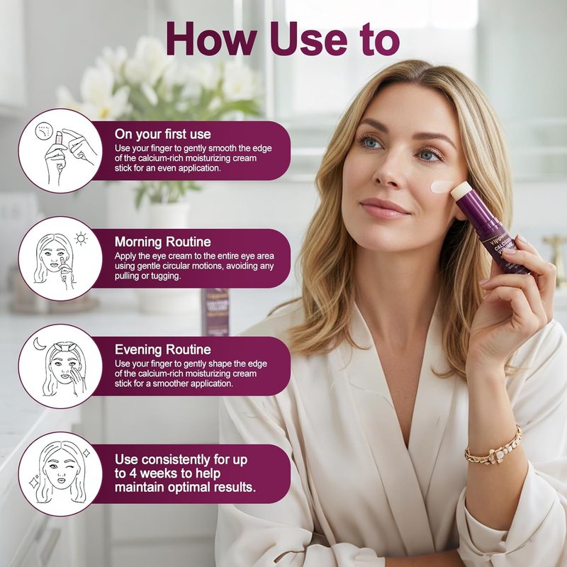 Calcium Multi Balm Stick - Korean Collagen Hydrating Balm for Anti-Aging | Non-Greasy Formula for Face, Eyes & Neck
