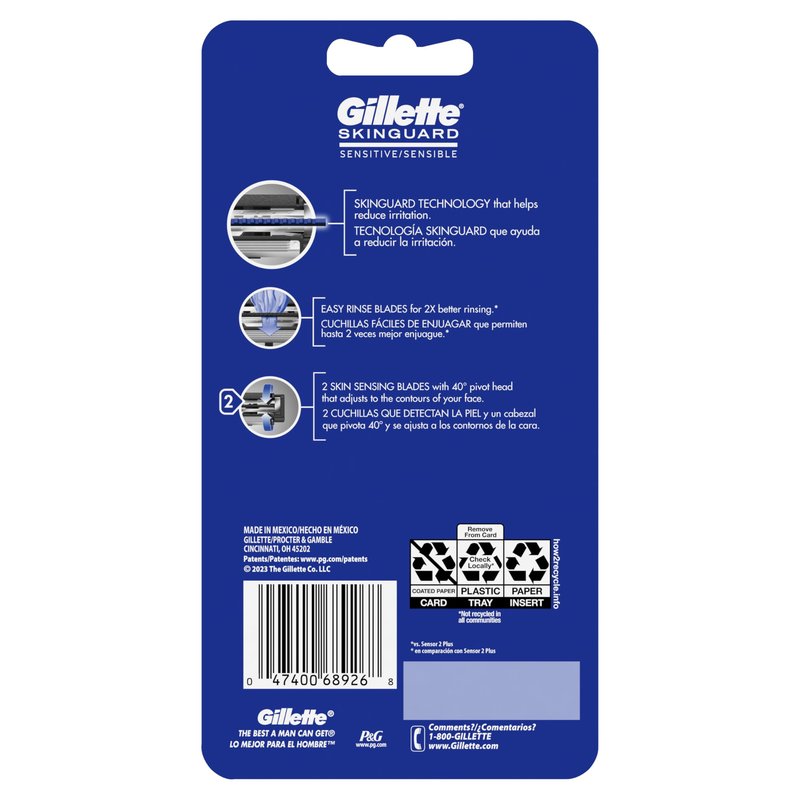 Gillette SkinGuard Razors for Men, Gillette Razor, 4 Count