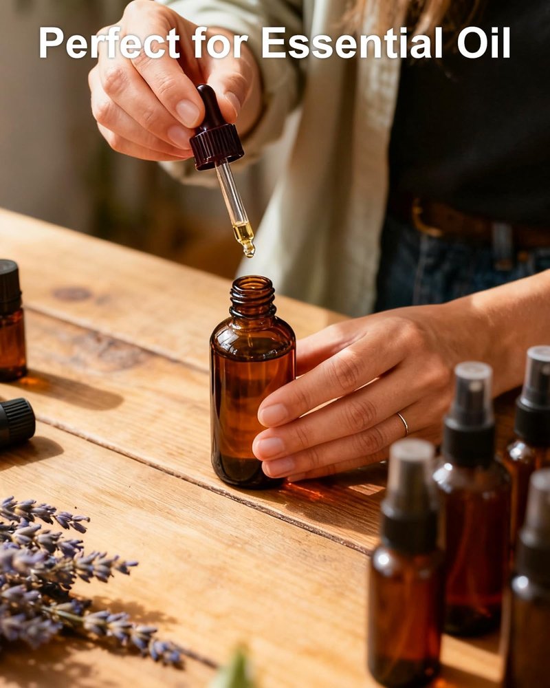 Amber Glass Spray Bottles - 35 Pack 4oz Fine Mist Containers for Essential Oils, Travel, Hair & Skin Care