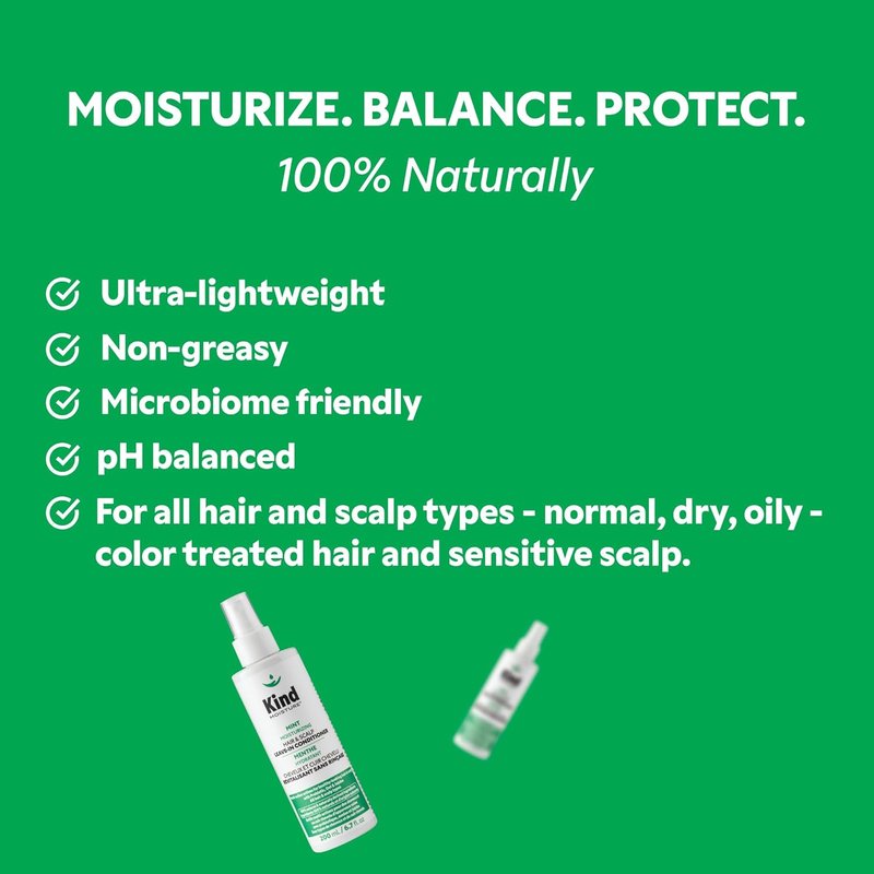 Mint Leave-In Conditioner Spray - Ultra Lightweight & Non-Greasy Formula - Moisturizes & Detangles Hair - 100% Natural - 6.7 fl. oz