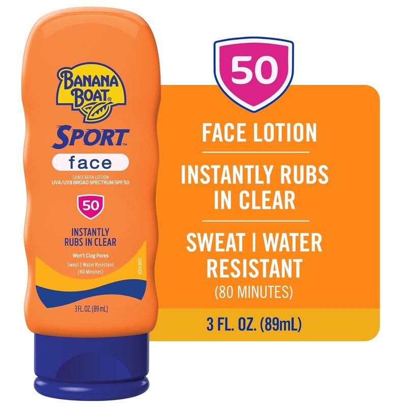 Banana Boat Sport Sunscreen SPF 50 - Travel Size 3 Fl Oz | Sunblock for Dry Skin