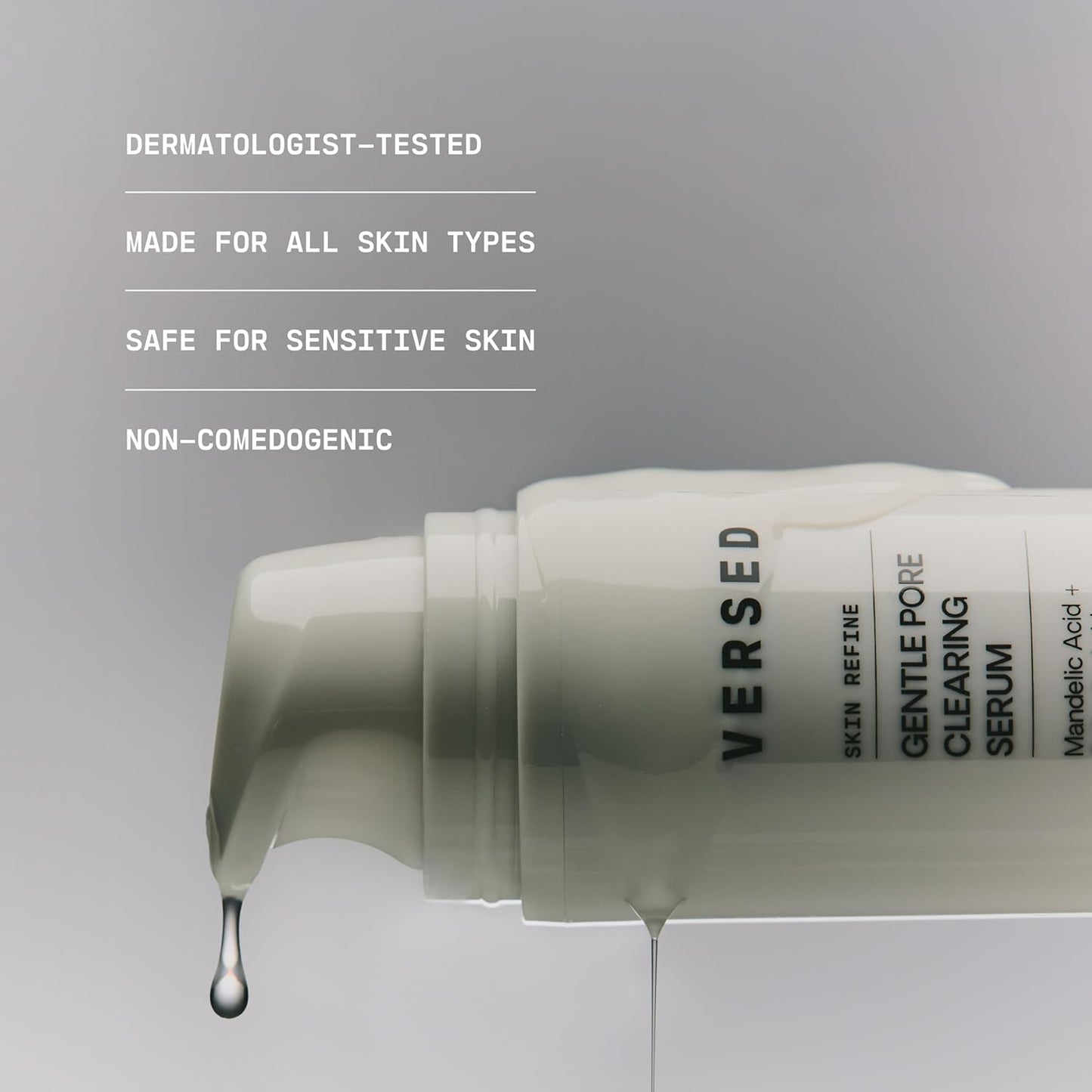 Versed Skin Refine Pore Clearing Serum - Exfoliating Facial Serum with Salicylic & Mandelic Acid | Vegan, 30 ml / 1 fl oz