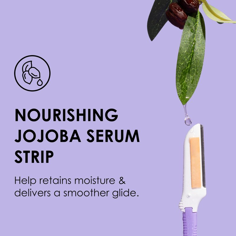 Japonesque Soothe+ Disposable Dermaplane Razor for Women Face; Facial Exfoliation, Hair Removal, Eyebrow Razor & Face Shaver for Women & Men. With Nourishing Jojoba. Stainless Steel Shave Tool Kit 3pc