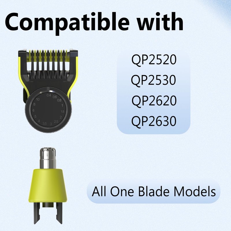 Senenatur Adjustable Guide Comb for One Blade QP2520 QP2530 QP2620 QP2630 & Nose Trimmer Replacement Head Blade for One Blade, Accessories for One Blade