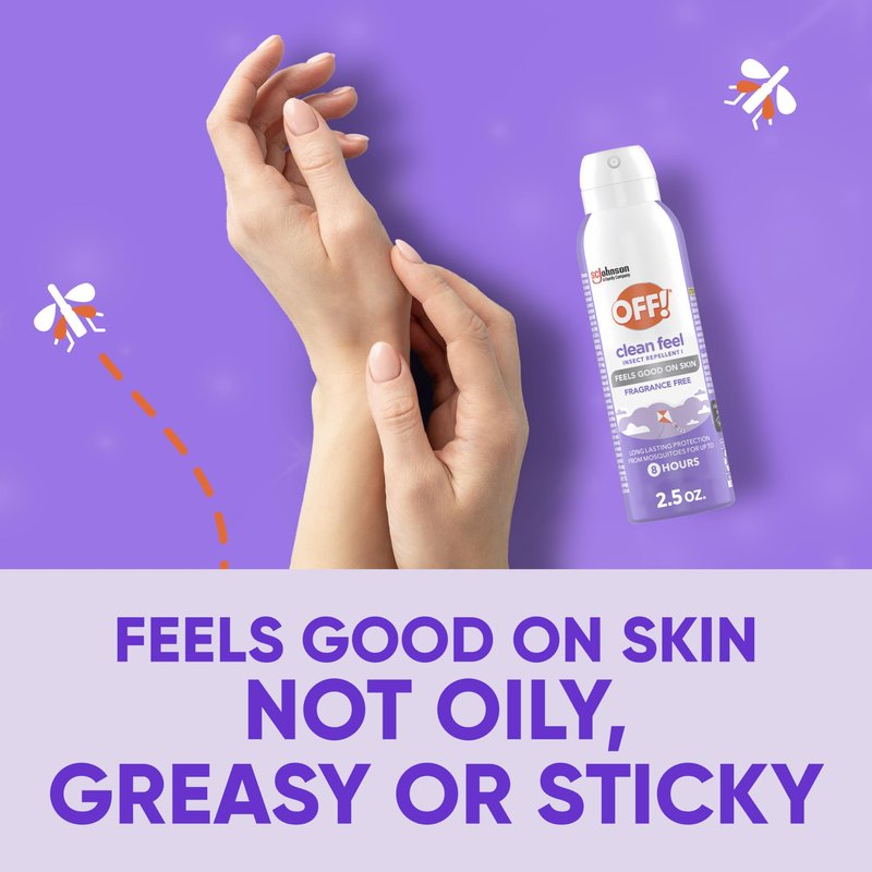 OFF! Clean Feel Travel Size Insect Repellent Aerosol with 20% Picaridin - Bug Spray for Long-Lasting DEET-Free Protection from Mosquitoes, Fragrance-Free Pest Control For Ticks & Flies, 2.5 oz