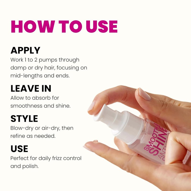 ELEVEN AUSTRALIA Smooth & Shine Anti-Frizz Serum | Tame Frizzy Hair, Add Shine - Lightweight Formula, 2 fl oz