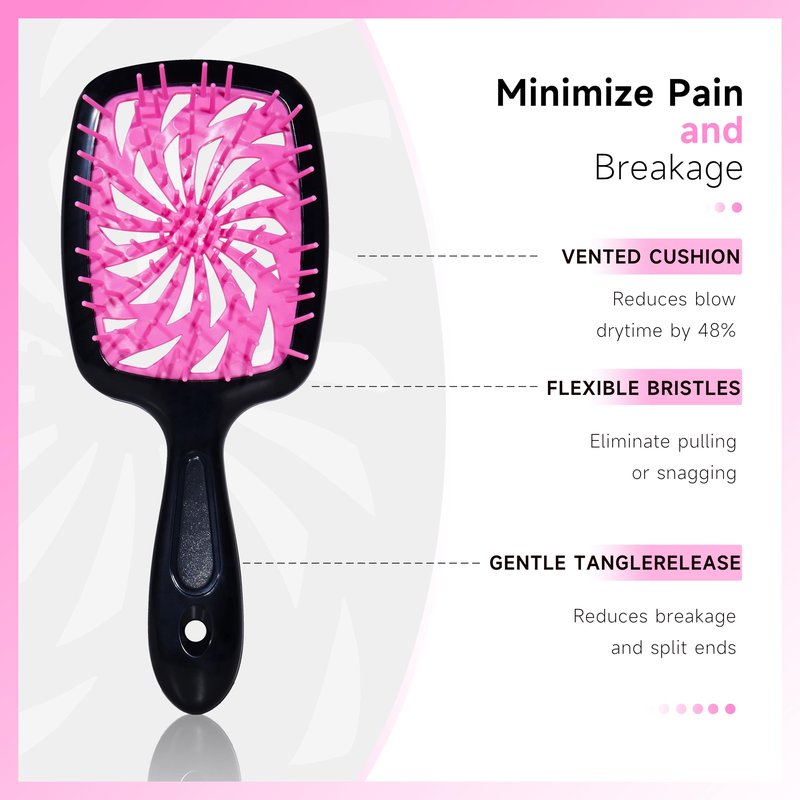 11 Pcs Hair Brush Set, Detangle Hair Brush And Spray Bottle, 3 Pieces Smooth Hairbrush For Toddlers, Suitable For Wet and Dry Hairstyles, Suitable For Adults And Children. (Pink)