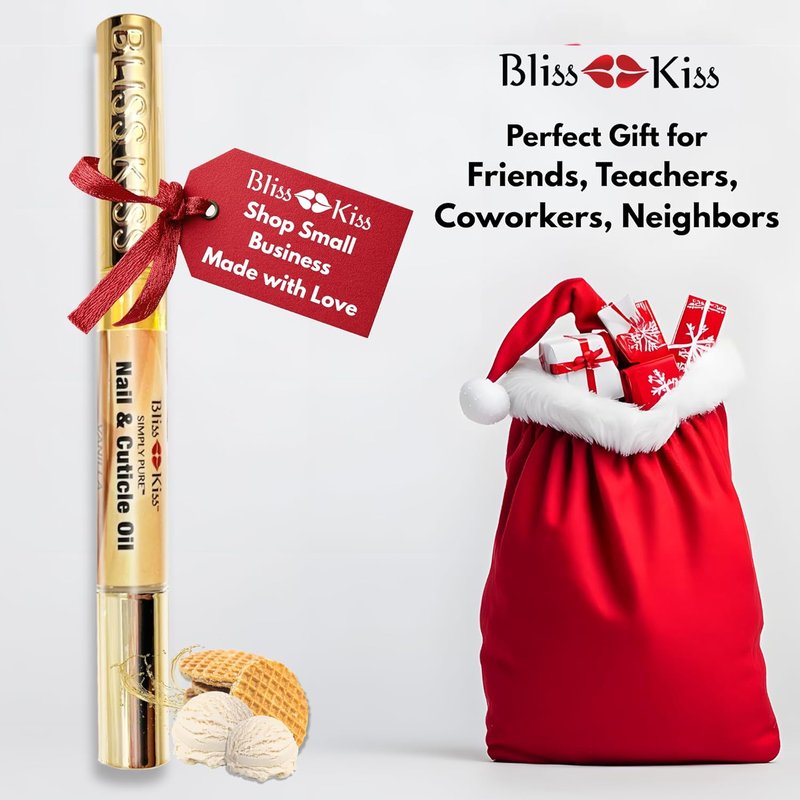Bliss Kiss | Nail Oil Cuticle Pens - 4 Vanilla Fragrance with Vitamin E & Jojoba for Stronger Nails
