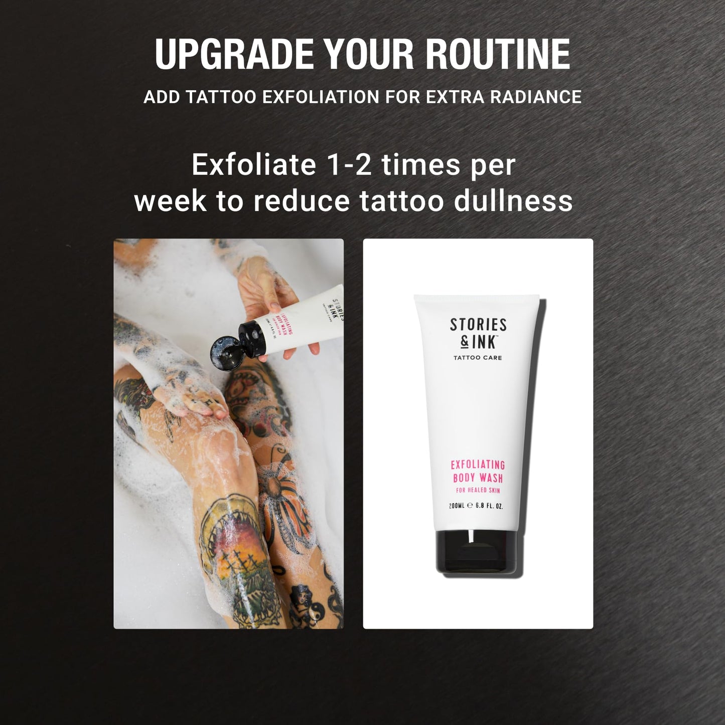 Stories & Ink Tattoo Preservation Pack (3-Piece) Daily Moisturizer, Vibrancy Serum and Highlighting Body Oil - Anti-Fade Ink Protection That Hydrates and Brightens Healed Tattoos