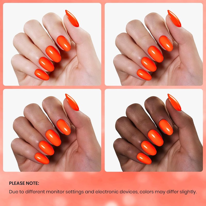 Neon Orange Gel Nail Polish - Vibrant Soak Off UV High Gloss for Stunning DIY Nail Art | 15ml