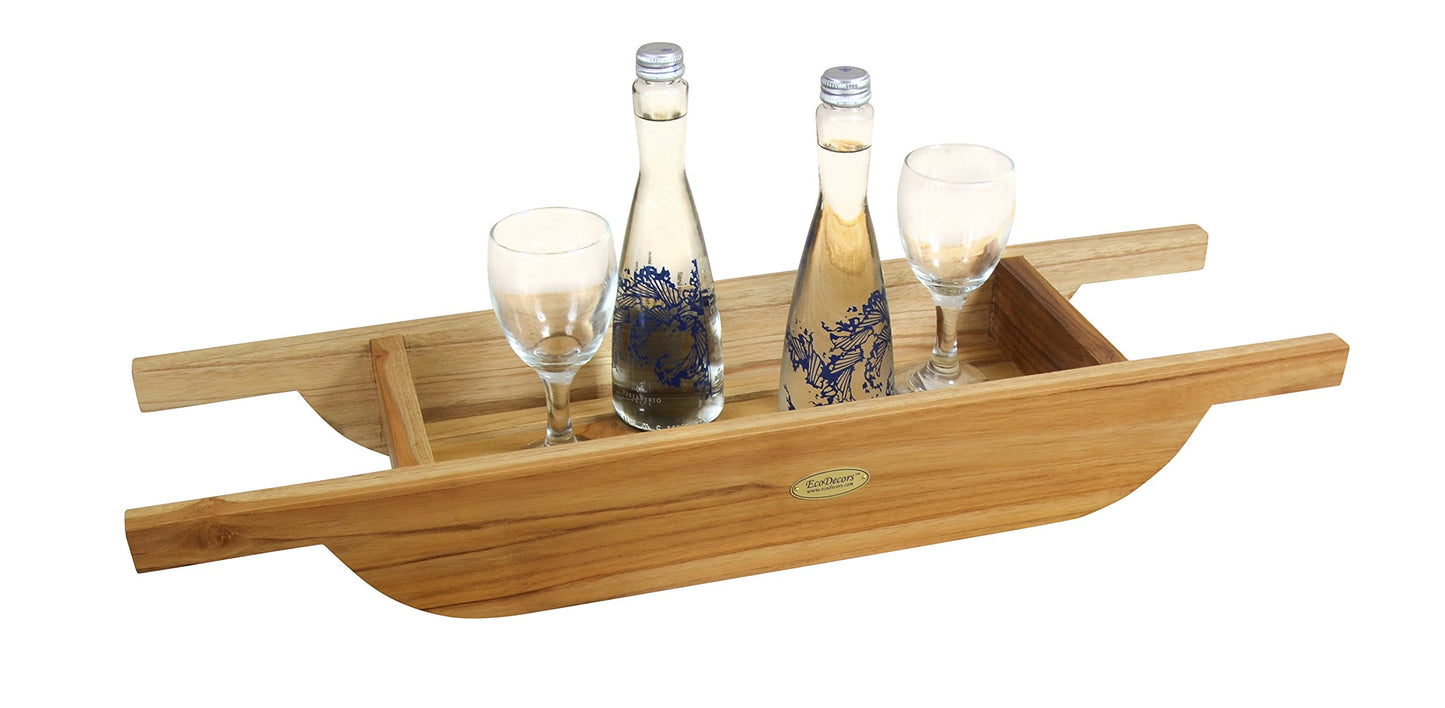 EcoDecors, 29 inch, Bath Tray for Tub, Bath Tub Tray Wood, Bathtub Table, Caddy for Bathtub in Natural Teak