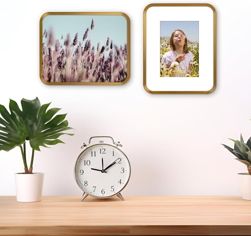 Golden State Art 8x10 Aluminum Picture Frame - Bronze Gold with Mat for 5x7 Photos | Real Glass Modern Decor