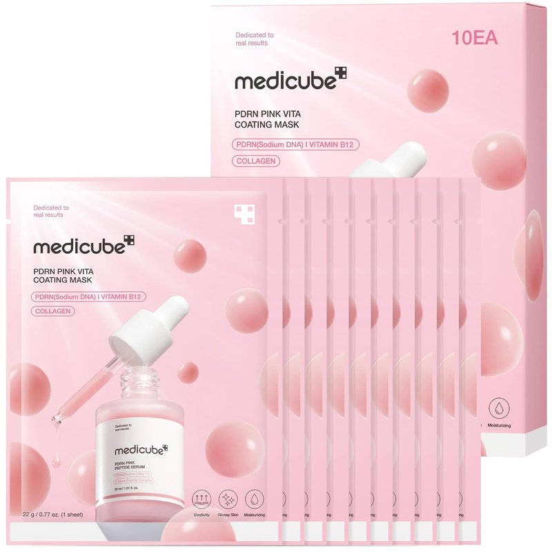 Medicube PDRN Pink Vita Coating Mask - Hydrating Skin Treatment | 10 Pack
