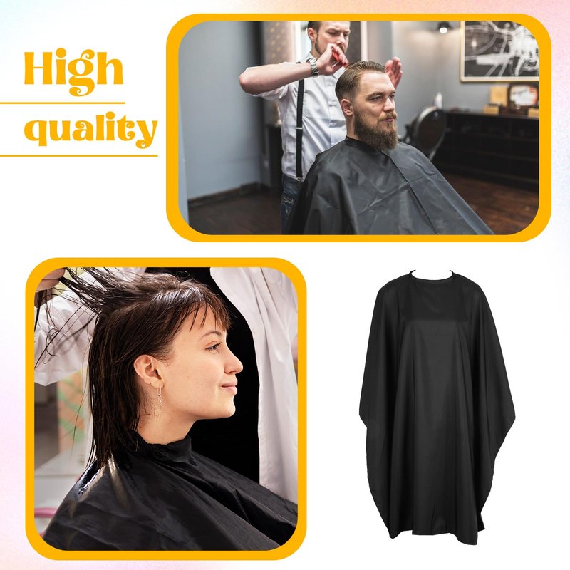 Black Hair Salon Cape, 6 Pack Waterproof Haircut Capes for Adults Unisex Hairdressing Shampoo Capes Professional Salon Barber Hair Dye Cape for Women Men HairStylist and Home Use, 59x47 In