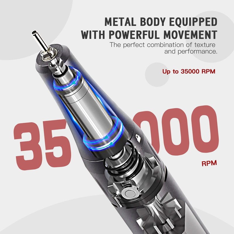 SAVILAND 35000RPM Electric Nail Drill Machine: Rechargeable Electric Nail File with 12 Nail Bits for Acrylic Nails Professional Nail Care Tools Manicure Pedicure Home Salon Use