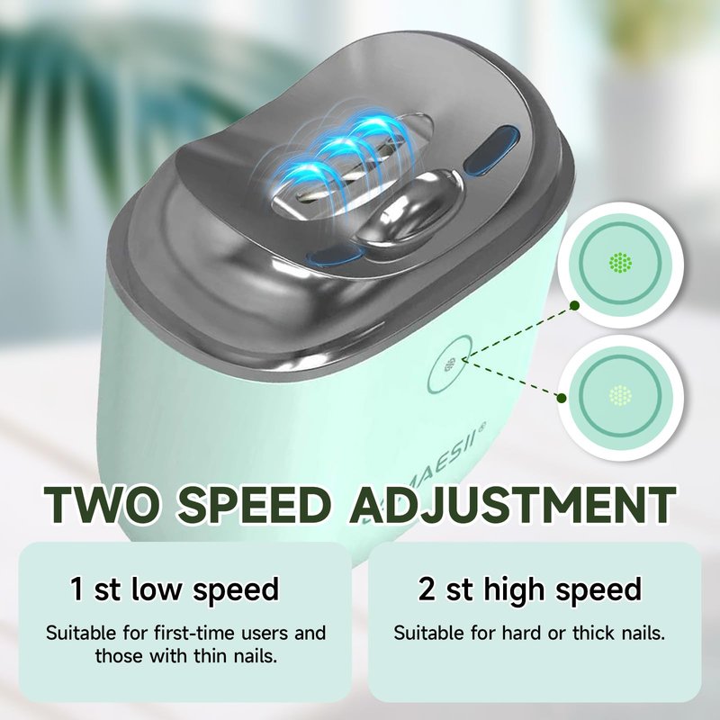 LA MAESII Electric Nail Clipper,Portable Electric Nail Clippers USB Rechargeable,Smart Sensor Automatic Nail Clipper with LED Light & 2 Speed,Intelligent Infrared Protection,Nail Scraps Storage