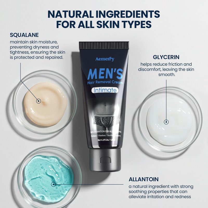 Regine Switzerland Hair Removal Cream for Men - Painless Depilatory Formula with Aloe Vera & Vitamin E - 4.2 Fl Oz