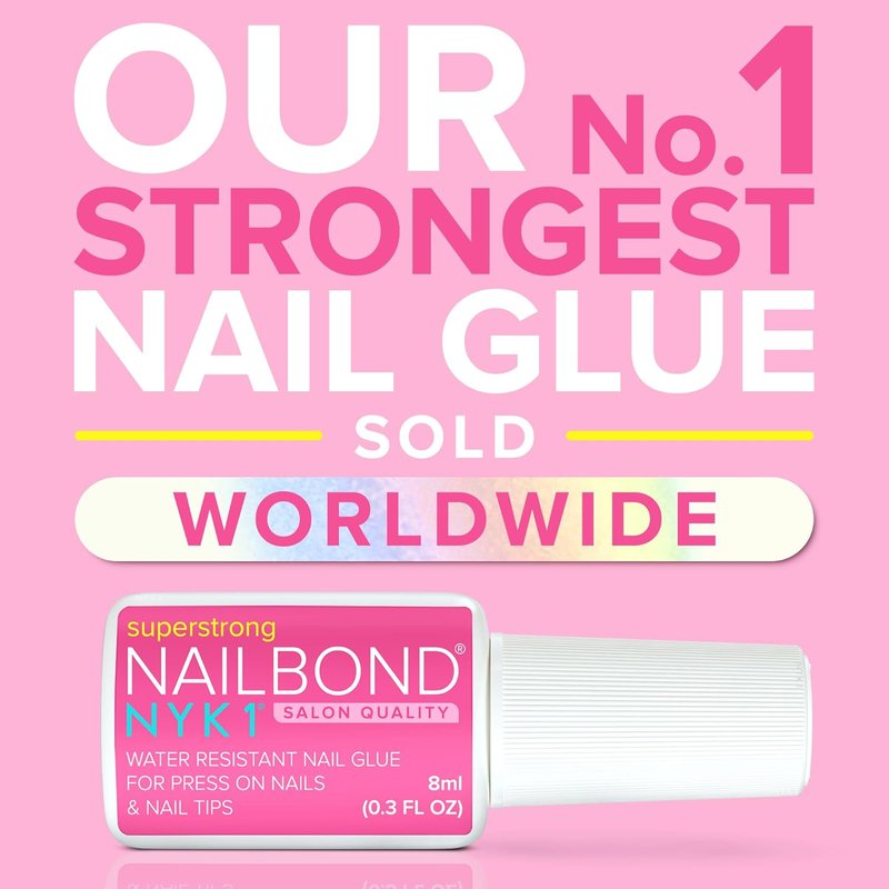 NailBond Super Strong Nail Glue - Long Lasting Brush-On Adhesive for Press-On & Acrylic Nails | 8ml