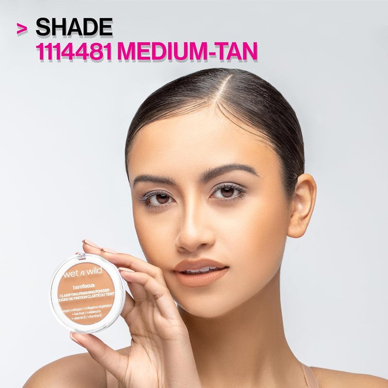 Bare Focus Clarifying Finishing Powder - Matte Pressed Setting Powder | Medium-Tan Shade