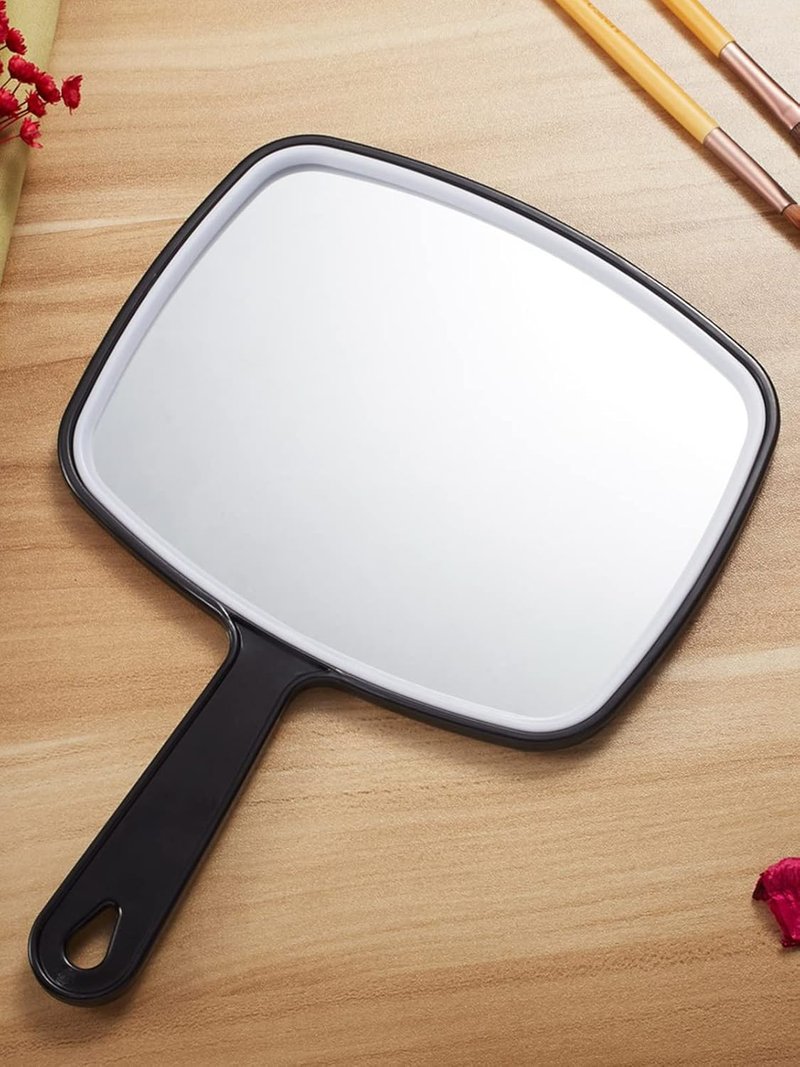 OMIRO Hand Mirror Black Hand Mirror with Handle Square Large (Pack of 3)