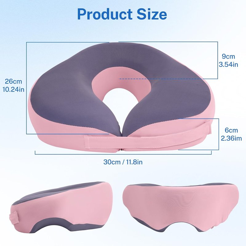 Skiennix Adjustable Face Down Pillow - Memory Foam Massage Cushion for Eye Surgery Recovery | Removable Cover