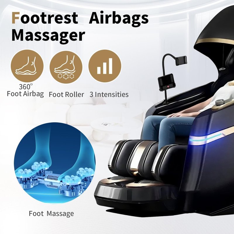 Skiennix Full Body Zero Gravity Massage Chair - 51'' SL Track, 20 Auto Programs, 3D Shiatsu & Heating