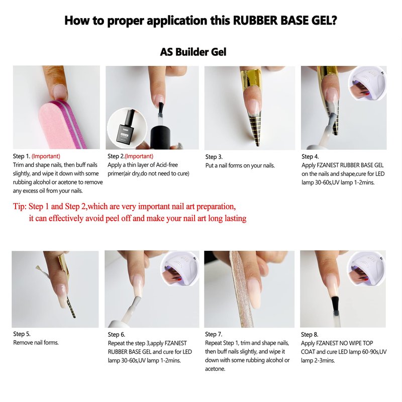 FZANEST Nude Rubber Nail Base Gel Polish, Builder Bottle Nail Strengthener Self-level Extension Fiber Gel, UV LED Base Coat