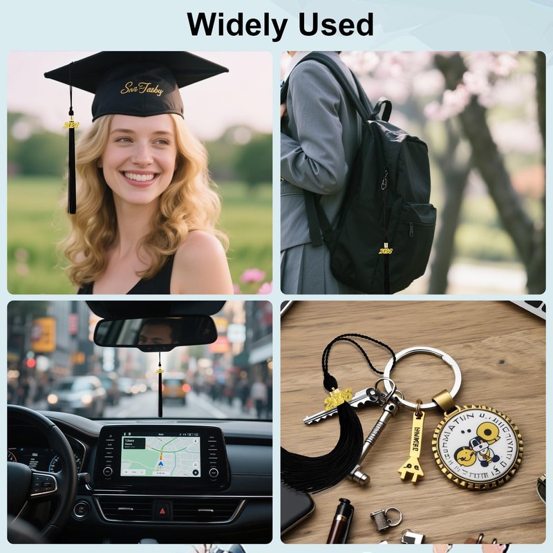 2026 Tassel Graduation, Black Graduation Tassel, 2026 Graduations Cap Tassels, Gradutate Cap Tassels with 2026 Year Gold Charms for Grad Cap Hat Accessories Ceremonies Memorial Graduations Decorations