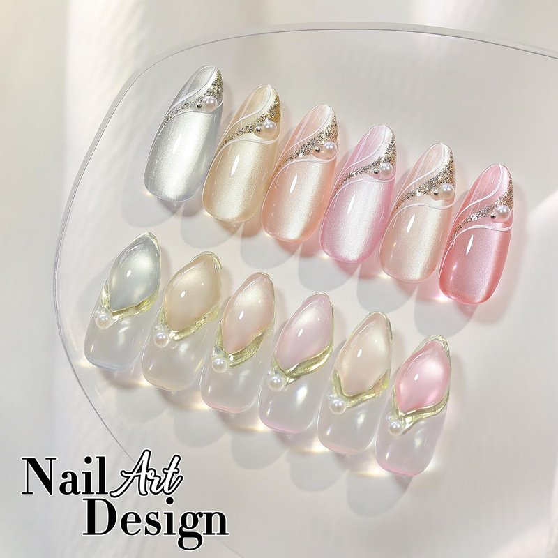 Double Rhythm 0.5 Oz Cat Eye Gel Polish with Magnet Same Color Same Bottle Holographic Glitter Shimmer Translucent Color Salon 15 ML Magnetic Nail Art (Clear Silver-MC1147)