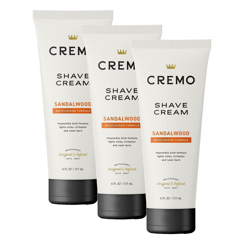 Cremo Sandalwood Shave Cream, Astonishingly Superior Ultra-Slick Shaving Cream for Men, Fights Nicks, Cuts and Razor Burn, 6 Fl Oz (Pack of 3)