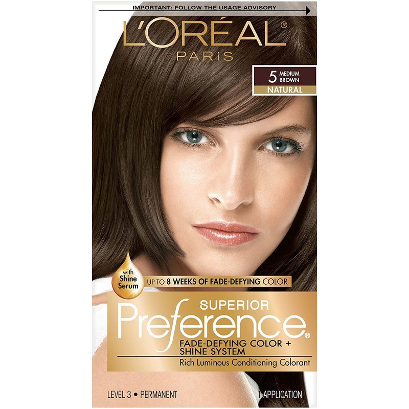 L'Oreal Superior Preference Permanent Hair Color, 5 Medium Brown 1 ea (Pack of 2)