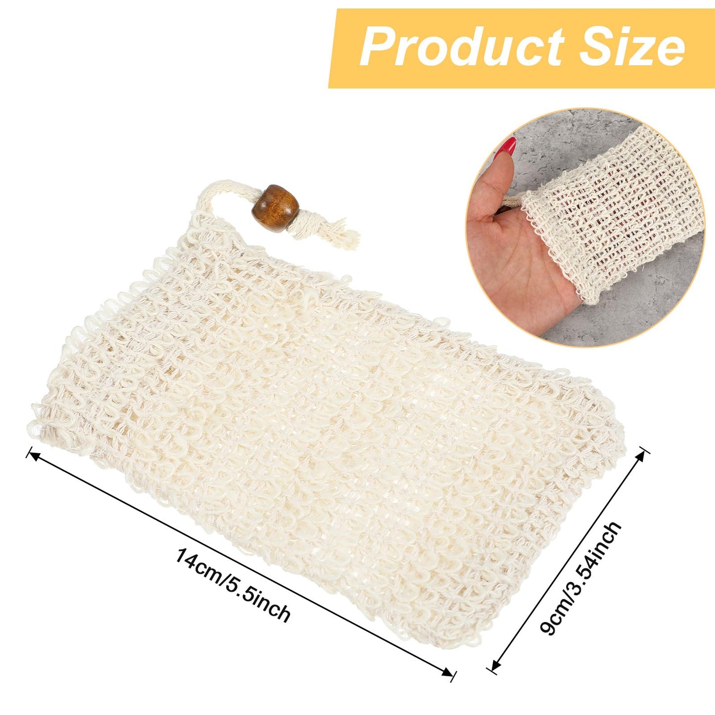 JJUNW 8Pcs Soap Bag, Mesh Exfoliating Soap-Bag Pouch, Soap-Scrubber Pouch Plastic-Free Exfoliating Foaming and Drying Soap Holder for Shower
