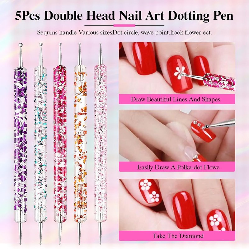 Nail Art Tools Set - 15 Professional Brushes & 5 Dotting Tools | Perfect Kit for Beginners & Nail Technicians