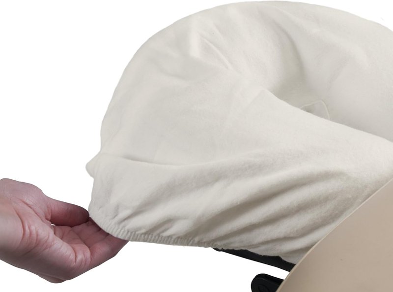 EarthLite Flannel Face Pillow Covers - DURA-Luxe 100% Natural Cotton Massage Table Headrest (Set of 2)