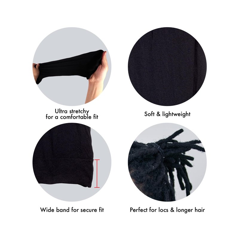 Red by Kiss Dreadlock Stocking Cap, Secure Stretchy Fit for Long & Locs Hair, Soft & Lightweight, Breakage & Lint Protection