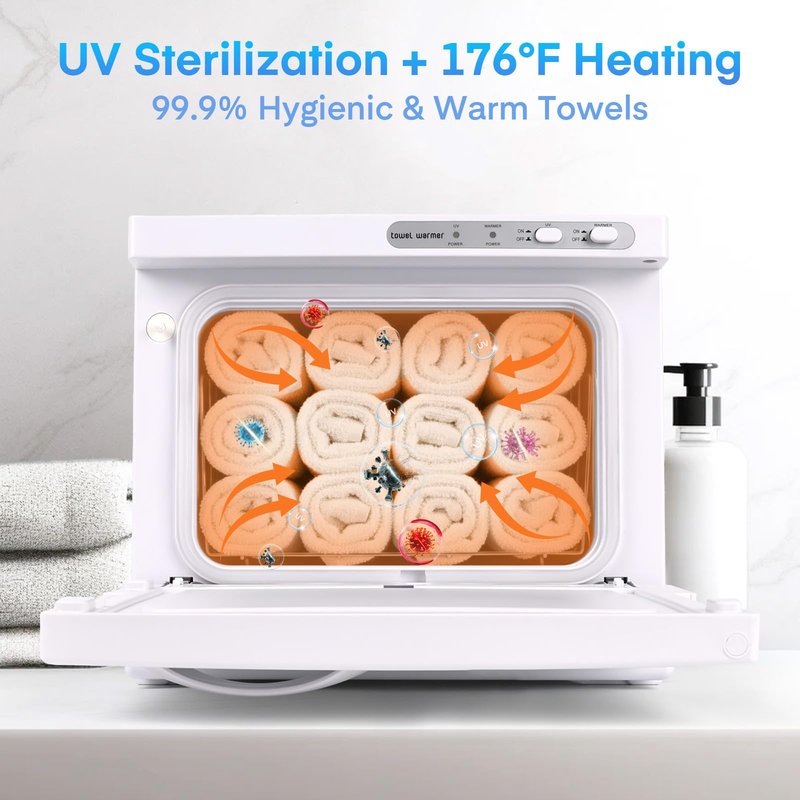8L Hot Towel Warmer Cabinet, Professional Spa Towel Heater with All-Round Heating, Compact Towel Warmer for Bathroom, Salon, Facials, Barber Shop & Home Use