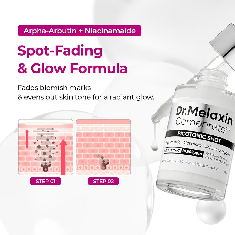 Dr. Melaxin Picotonic Shot Serum - Alpha-Arbutin & Niacinamide Dark Spot Corrector | 1.01 fl. oz. for Even Skin Tone
